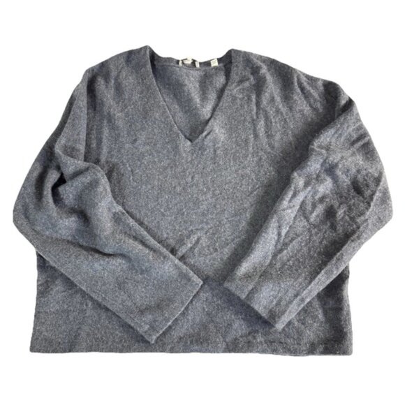 Vince Cashmere Boxy Weekend Long Sleeve V-Neck Cozy Luxury Gray Sweater X-Large - Picture 1 of 7